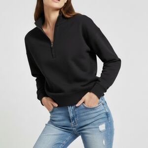 Talentless Half-Zip Sweatshirt Size Large | Black | Heavyweight Cotton